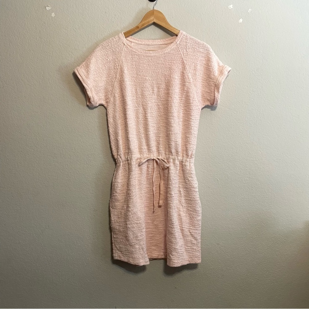 Lou & Grey Blush Pink Terry Drawstring Mini Dress